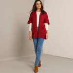 Gilet long ouvert manches courtes toucher doux - blancheporte Gilet long ouvert manches courtes toucher doux - blancheporte