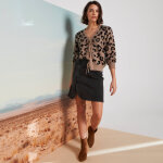 Gilet � nouettes, jacquard motif l�opard - blancheporte