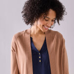 Gilet porter ouvert, manches longues - blancheporte Gilet porter ouvert, manches longues - blancheporte