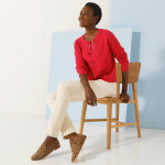 Gilet paletot maille fantaisie, boutons effet corne - blancheporte