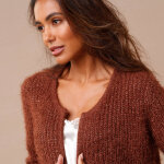 Gilet paletot, maille perle fantaisie - blancheporte