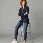 Gilet zipp 30% laine - 42 / 44 - bleu - outdoor collection