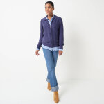 Gilet zipp col polo, maille torsade - blancheporte