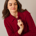 Gilet zippé col polo, maille torsadée - blancheporte Gilet zippé col polo, maille torsadée - blancheporte