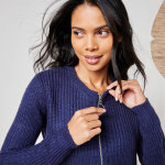 Gilet zipp, maille anglaise - blancheporte