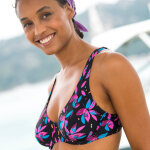 Haut de maillot de bain forme foulard imprim lokia - avec armatures flexibles - blancheporte