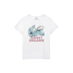 Haut de pyjama femme coton manches courtes imprimé placé stitch sweet dreams - blancheporte Haut de pyjama femme coton manches courtes imprimé placé stitch sweet dreams - blancheporte