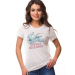 Haut de pyjama femme coton manches courtes imprimé placé stitch sweet dreams - blancheporte Haut de pyjama femme coton manches courtes imprimé placé stitch sweet dreams - blancheporte
