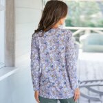 Haut de pyjama manches longues imprim� fleuri - blancheporte