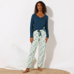 Haut de pyjama manches longues imprim� plac� - blancheporte