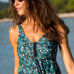 Haut de tankini imprimé asymétrique - blancheporte Haut de tankini imprimé asymétrique - blancheporte