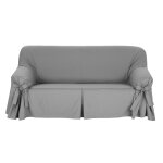 Housse bachette coton uni nouettes fauteuil canaps - housse canap 2 places - gris - colombine