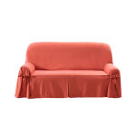 Housse bachette coton uni nouettes fauteuil canaps - housse canap 2 places - orange - colombine