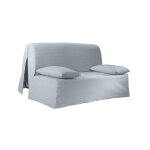 Housse canapé bz bachette coton uni - housse bz non matelassée: 190x140cm - gris - colombine Housse canapé bz bachette coton uni - housse bz non matelassée: 190x140cm - gris - colombine