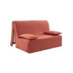 Housse canapé bz bachette coton uni - housse bz non matelassée: 190x140cm - orange - colombine Housse canapé bz bachette coton uni - housse bz non matelassée: 190x140cm - orange - colombine