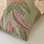 Housse de coussin carre imprim feuilles - lot de 2 - blancheporte