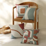 Housse de coussin imprim  courbes  - lot de 2 - blancheporte