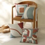 Housse de coussin imprim  encadrement  - lot de 2 - blancheporte