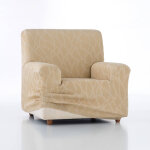 Housse extensible motif jacquard serpentins pour fauteuil et canapé - blancheporte Housse extensible motif jacquard serpentins pour fauteuil et canapé - blancheporte
