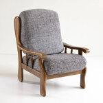 Housse microfibre bi - extensible effet faux uni sp�ciale fauteuil rustique - blancheporte