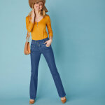 Jean bootcut taille haute - grande stature - blancheporte