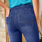 Jean bootcut ultra stretch, maille effet jean, grande stature - blancheporte