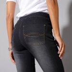 Jean bootcut ultra stretch, maille effet jean, grande stature - blancheporte Jean bootcut ultra stretch, maille effet jean, grande stature - blancheporte
