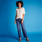 Jean coupe large stretch, petite stature - blancheporte