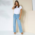 Jean coupe large stretch, petite stature - blancheporte