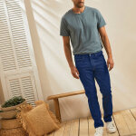 Jean droit ceinture �lastiqu�e c�t�s - l28 - blancheporte