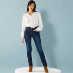 Jean droit  dcoupes, spcial petites - blancheporte