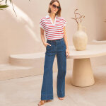 Jean flare � plis - blancheporte