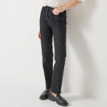 Jean noir coupe droite taille haute avec strass - blancheporte