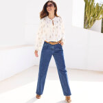 Jean � pinces, coupe large - blancheporte