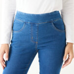 Jegging droit ultra stretch, maille effet jean - blancheporte