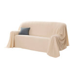 Jet canap coton bachette uni - plaid : 140x200cm - cru - colombine
