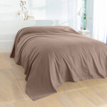 Jet canap coton bachette uni - plaid : 140x200cm - taupe - colombine