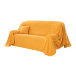 Jet canap coton bachette uni - plaid : 140x200cm - jaune - colombine