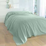 Jet canap coton bachette uni - plaid : 140x200cm - vert - colombine