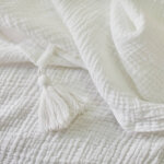 Jet de canap ou plaid uni triple gaze de coton - blancheporte