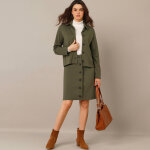 Jupe boutonnage fantaisie, maille milano - blancheporte