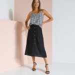 Jupe boutonne fluide unie, spcial petites - blancheporte