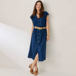 Jupe boutonn�e unie - blancheporte