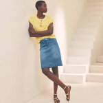 Jupe courte fendue en jean - blancheporte