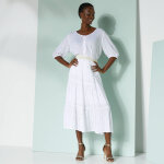 Jupe courte volante imprim dor, crpon - blancheporte