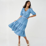 Jupe courte volant�e, volume jupon, jean l�ger - blancheporte