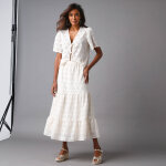 Jupe longue, broderie anglaise - lora zellini