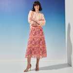 Jupe longue imprim ikat, taille lastique - blancheporte