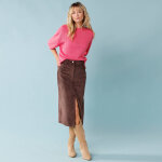Jupe longue spcial petites en velours ctel - blancheporte