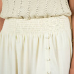 Jupe longue unie boutonne, ceinture smocke - lora zellini